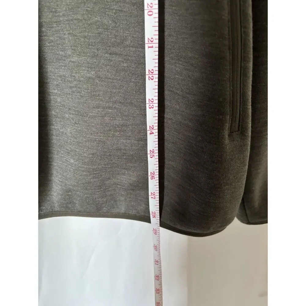 The North Face Mens Pullover XL Green Mock Neck Pockets Sweatshirt Sherpa Lined